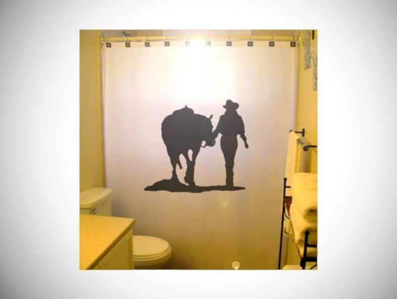 COWGIRL SHOWER CURTAIN HORSE