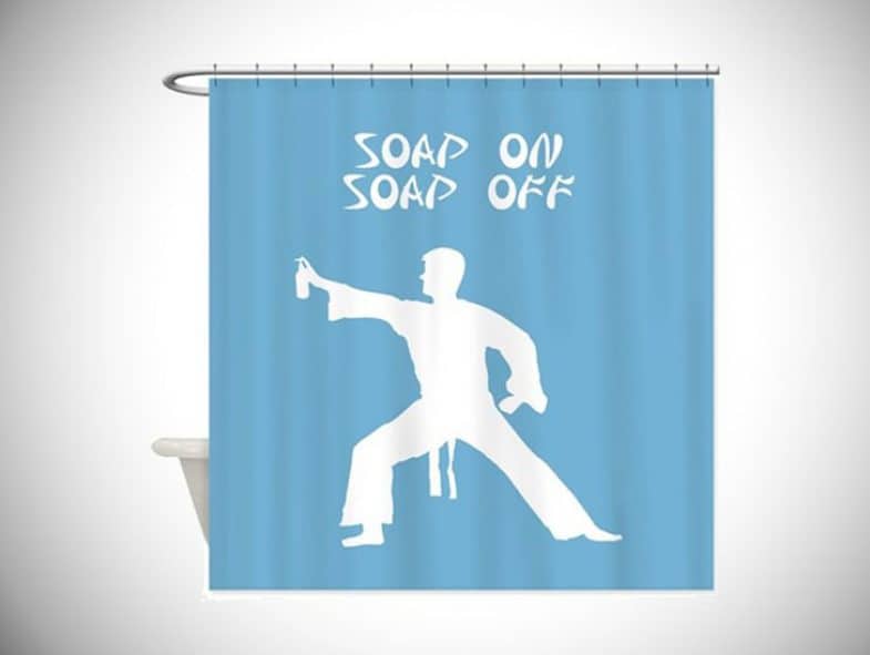 KARATE KID PARODY FUNNY SHOWER CURTAIN