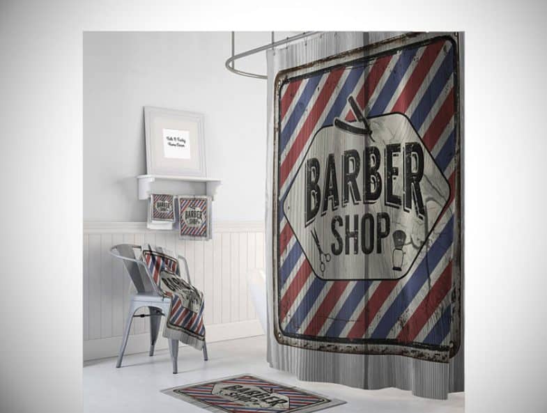 BARBER SHOP SHOWER CURTAIN