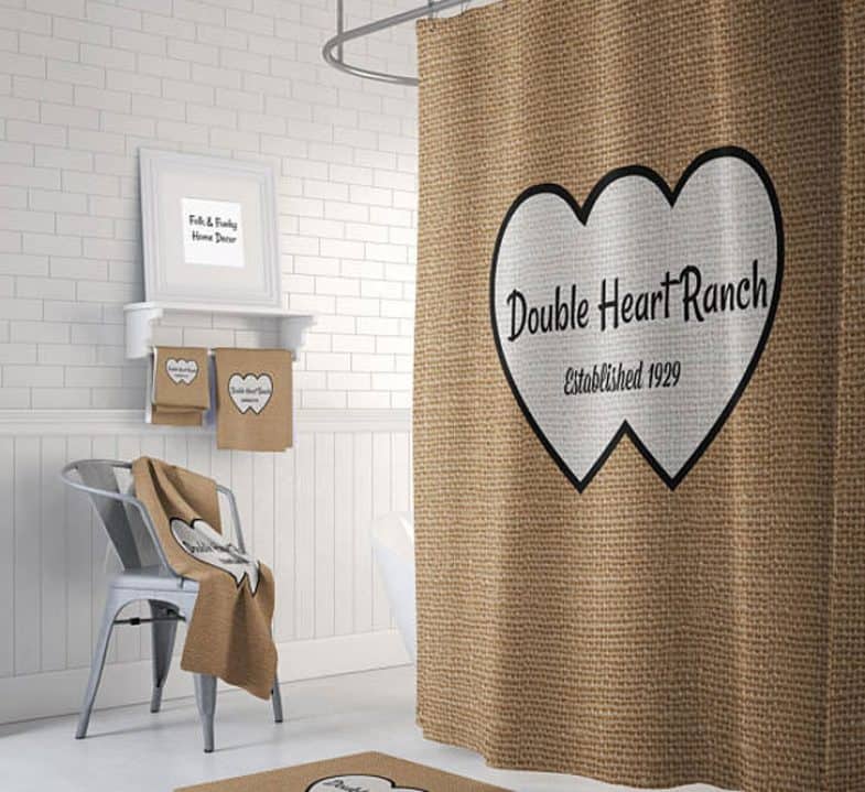 DOUBLE HEART SHOWER CURTAIN