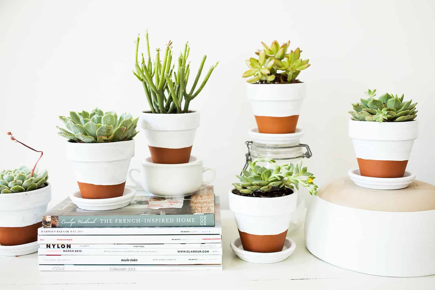 Modern painted pots