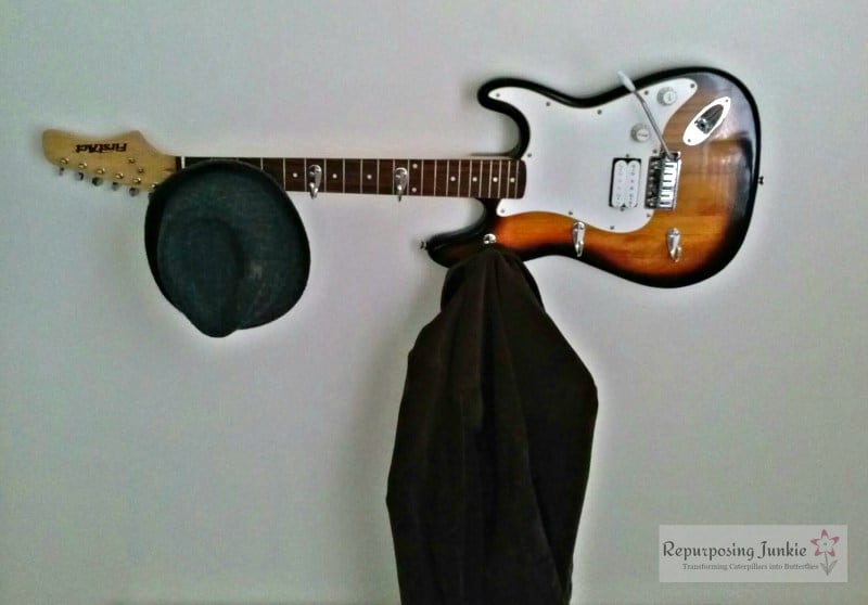 Repurposed Electric Guitar into Coat Garment Hat Rack Holder 8