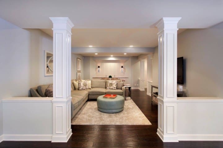 basement columns design and half wall ideas 10