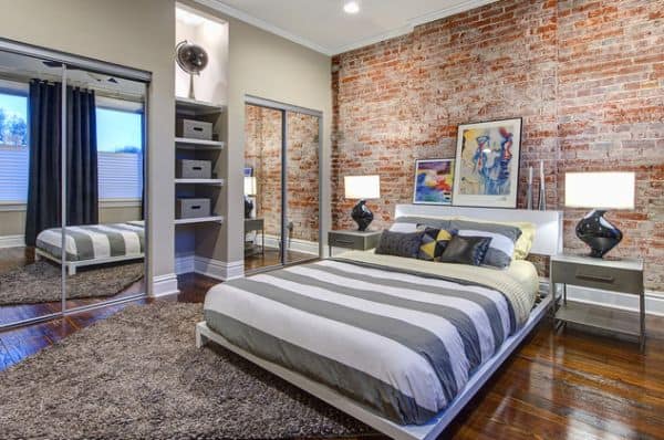 bedroom wall brick