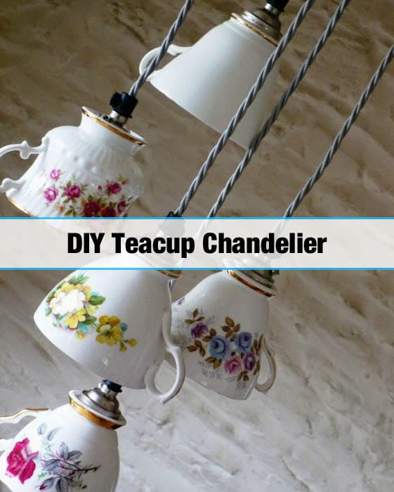 diy teacup chandelier