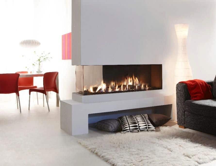 slik fireplace design two sided