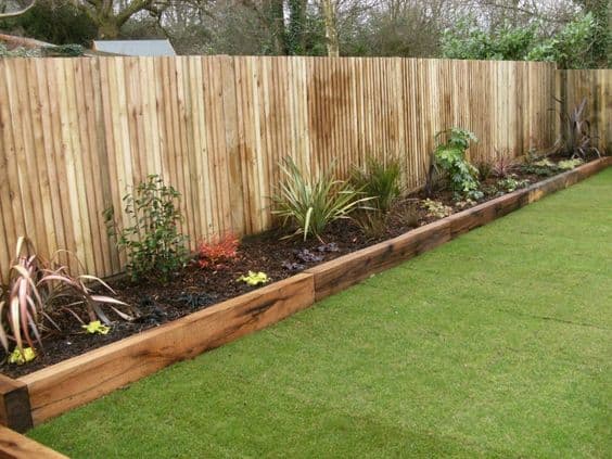 62. Simple Wooden Beam  Flower Garden Edges