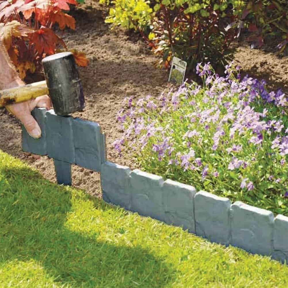 Stone Effect Plastic Foldable Garden Edging