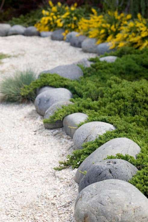 20. Use Gray Boulders to Enhance Greenery