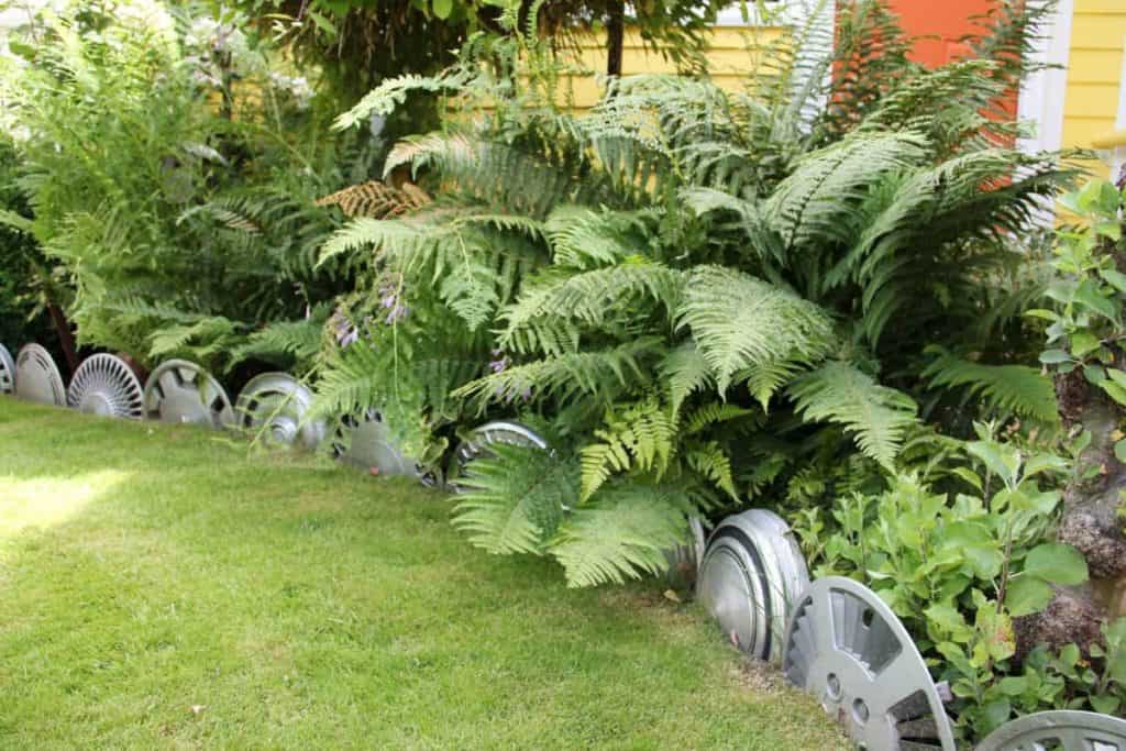 36. Up-cycle Hubcaps into Garden Edging