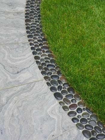 71. Pebble with Slate Garden Edging Ideas