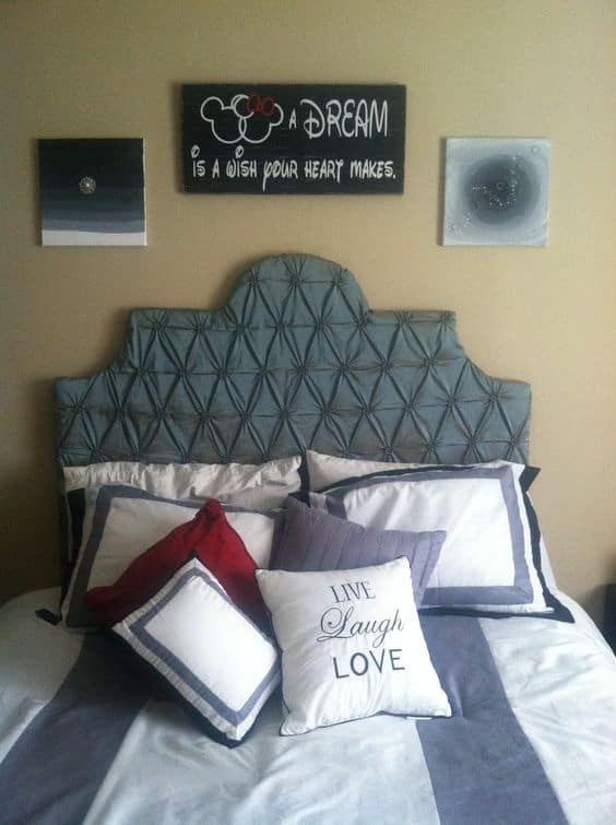 Cardboard and Fabric Headboard