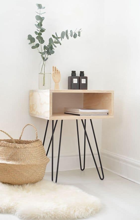 Hairpin Legs Nightstand plywood