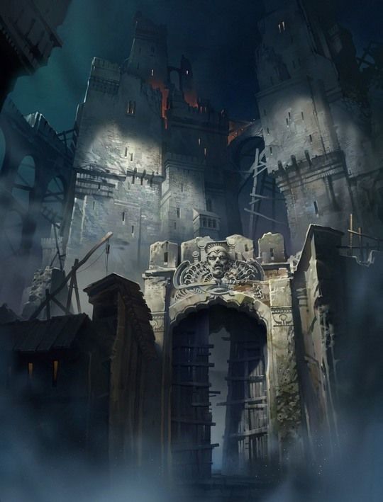 concept art of a castle and fortress
