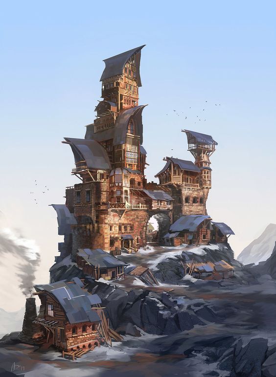 concept art stacked castle