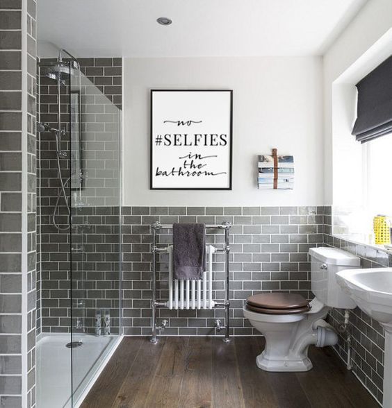 2. Wooden Flooring Paired With Gray and White