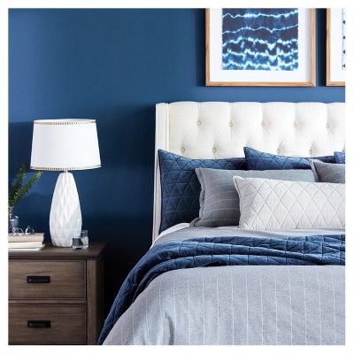 23. Light Navy Blue Bedroom in Contrast