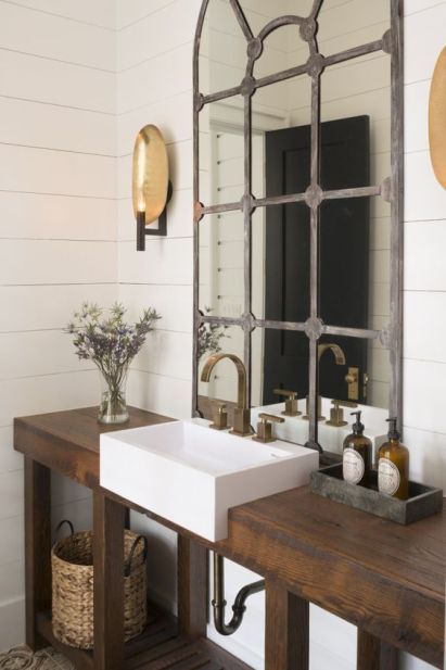 24. Iron Window Mirrors Bathroom