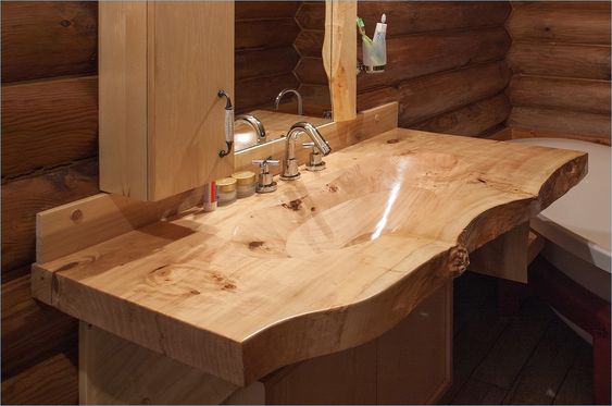 10. Warmth in a Wood Carved Sink 