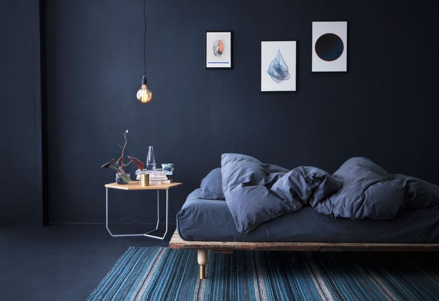 31. All Navy Blue Bedroom Design