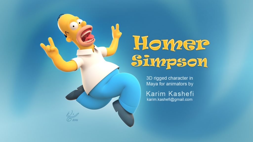 Homer Simpson maya rig
