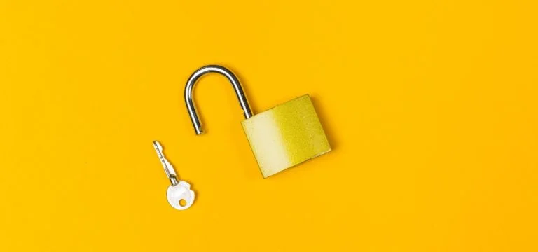 New metal padlock