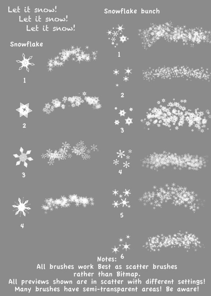 Snowflake Brushes by Mo-Fox