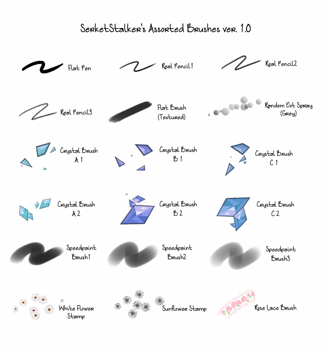 3. SerketStalker’s Assorted Brushes