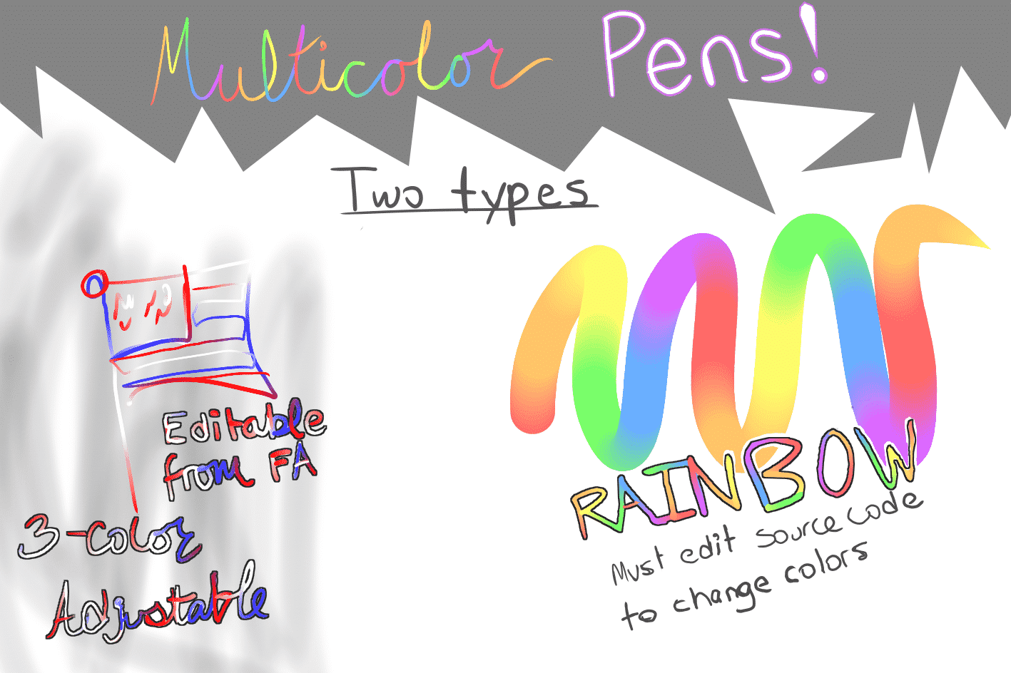 Multicolor Pen Brushes