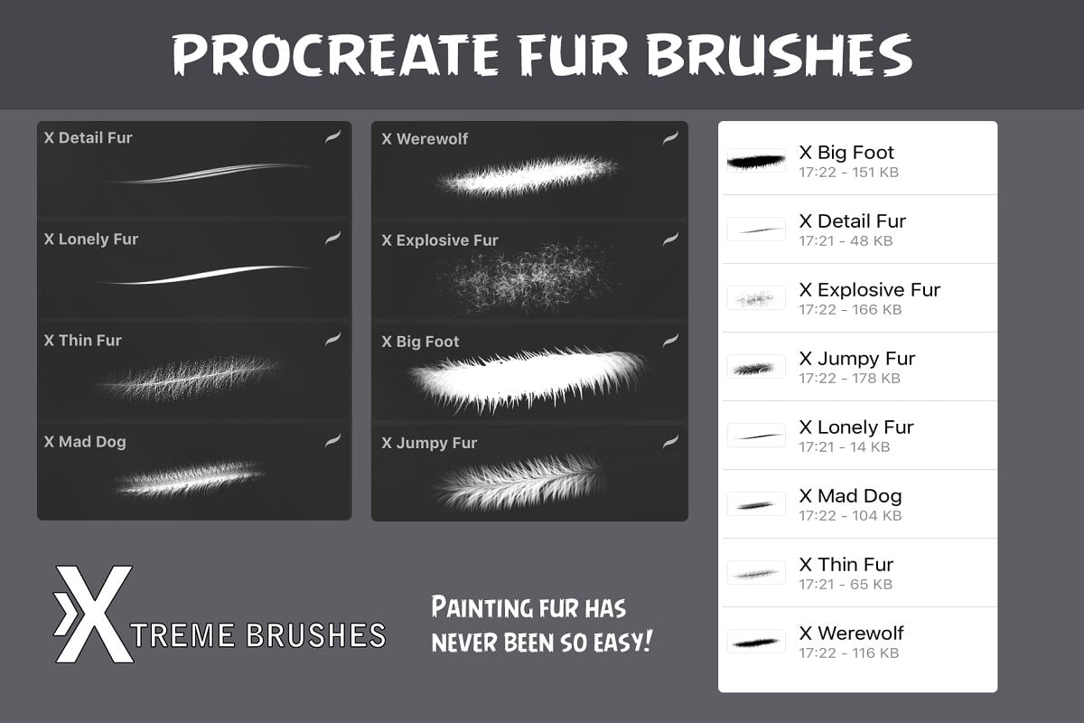 37. Procreate Fur Brush Set