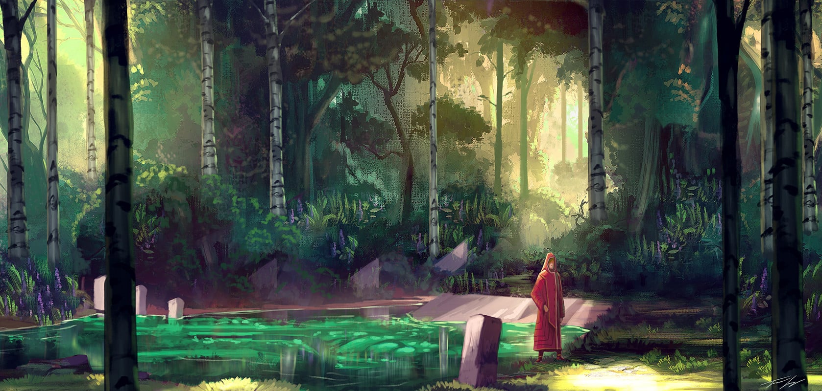 concept art landscape forest