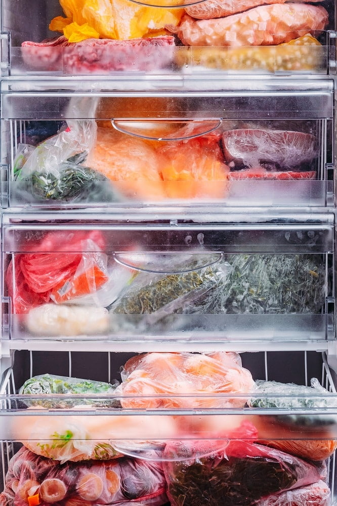 frozen vegetables in plastic bags in the best mini freezer