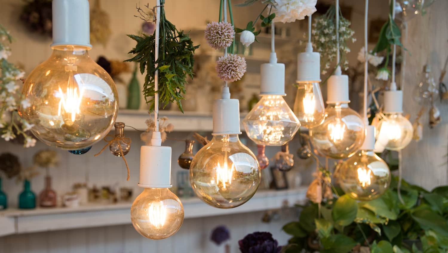 Round glowing light bulbs in the interior.