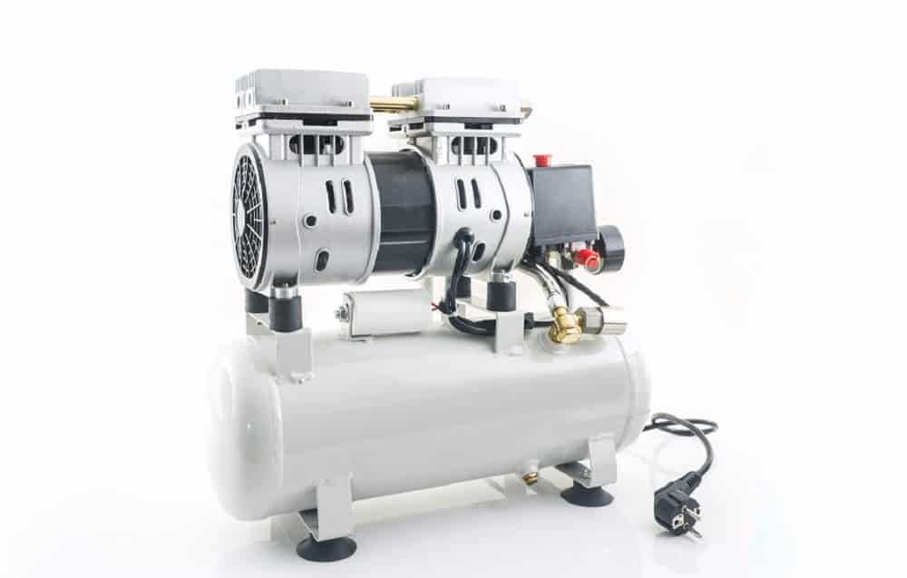 Air compressor on the white background.