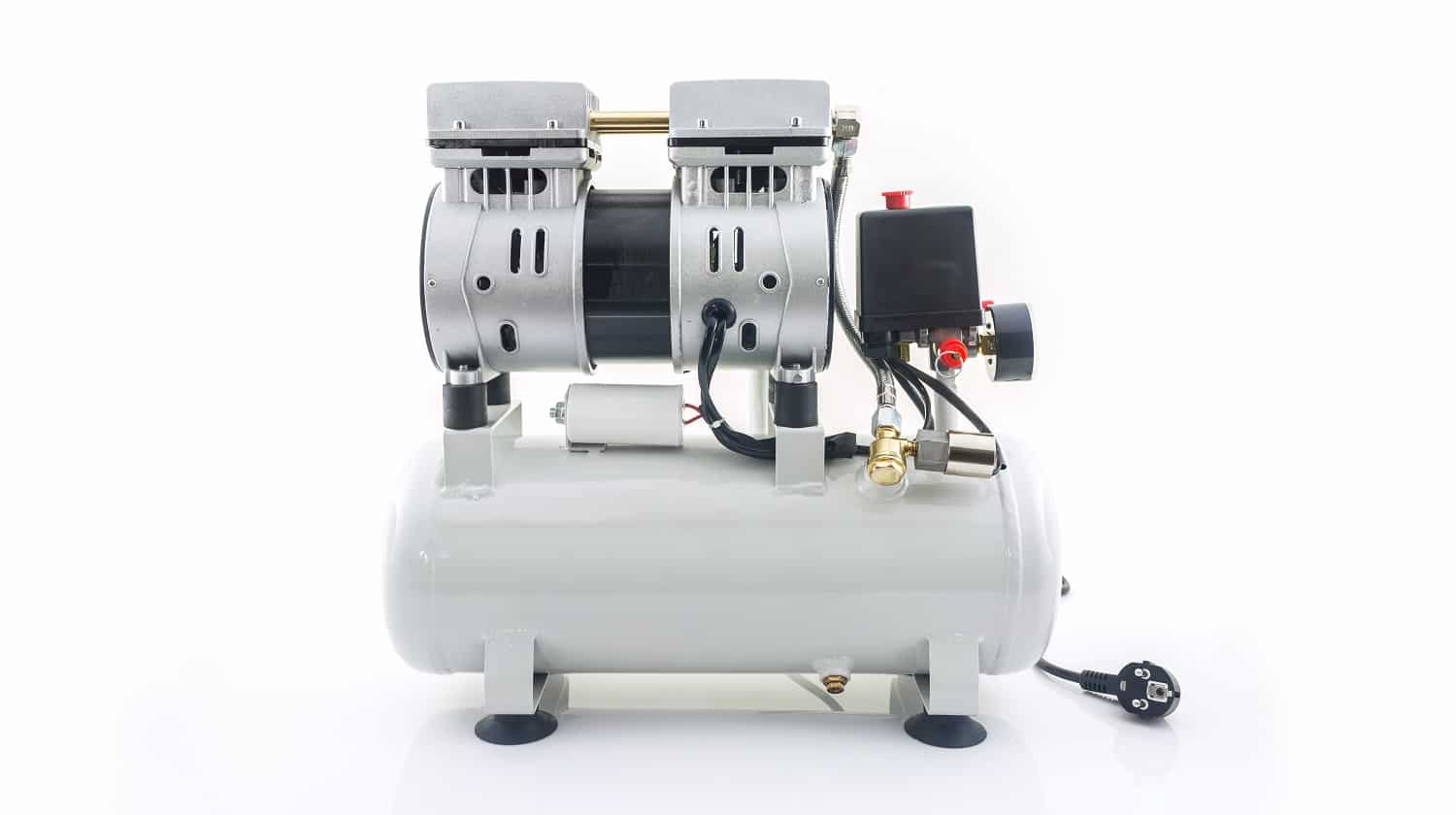 Air compressor on the white background.