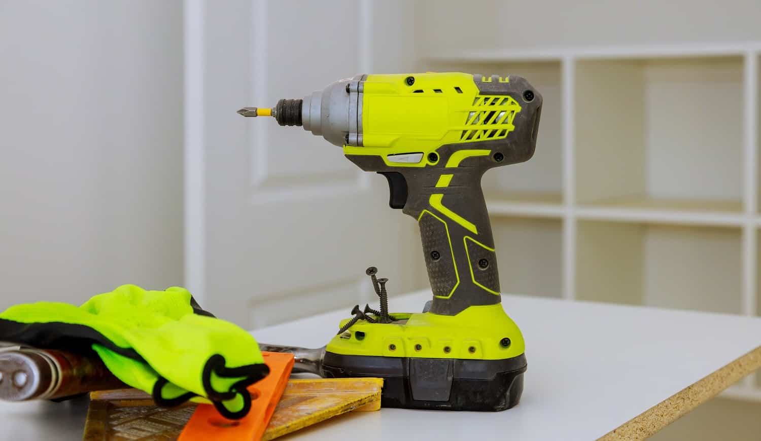 A set of construction tools cordless screwdriver drill work tool