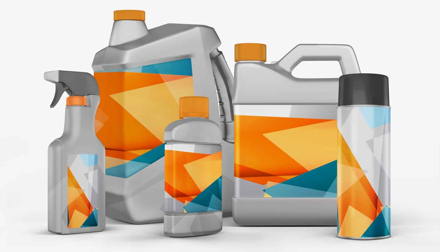 3D render cans of motor oil on a white background eps