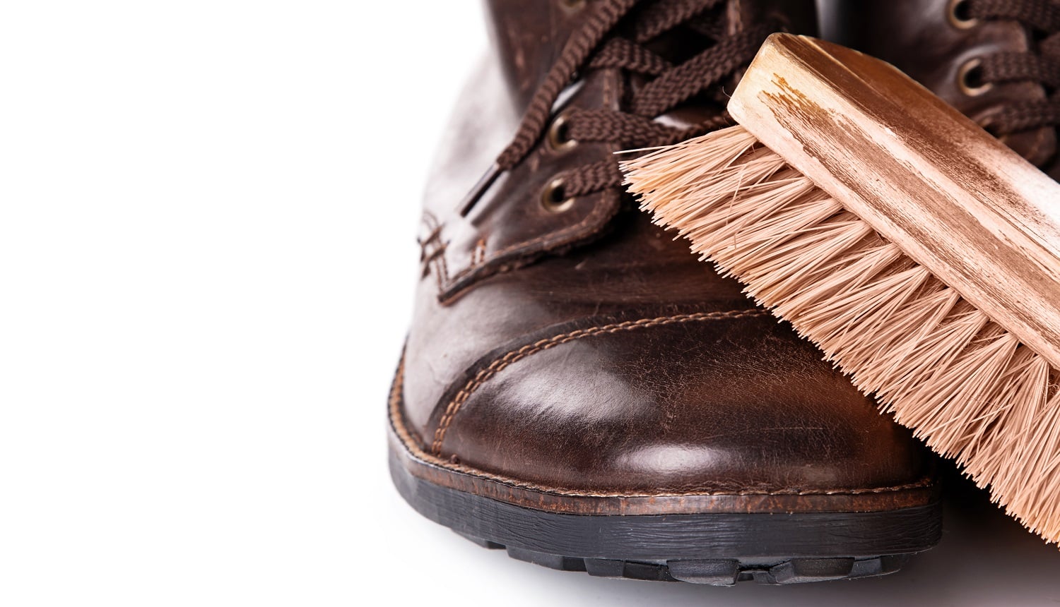 Cleaning brush and leather boots