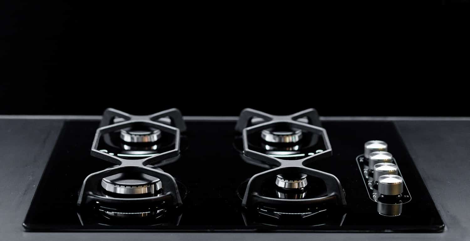 black modern kitchen stove