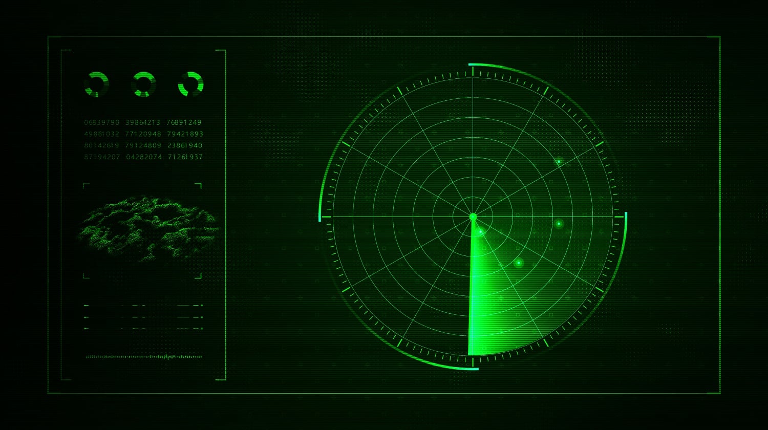 Digital blue realistic radar with targets on monitor in searching. Air search . Military search system . Navigation interface wallpaper . Navy sonar.