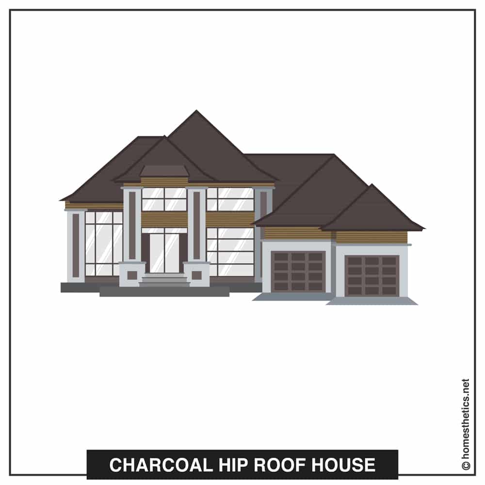 14 Charcoal Hip Roof House