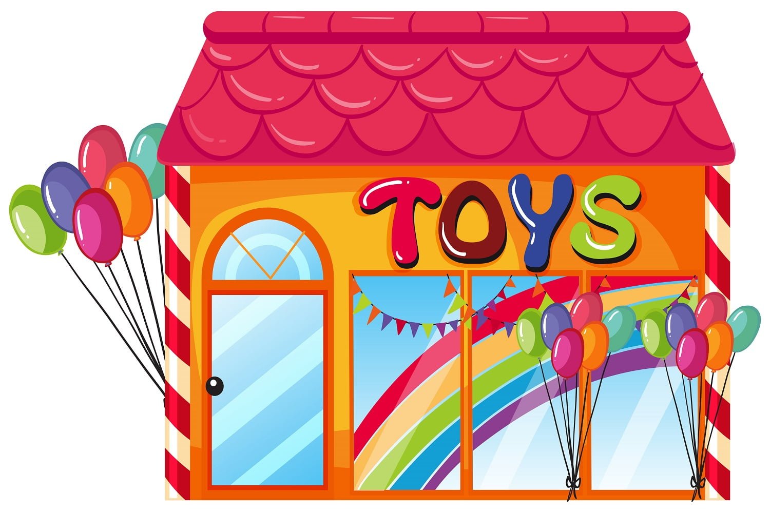 A toys shop on white background