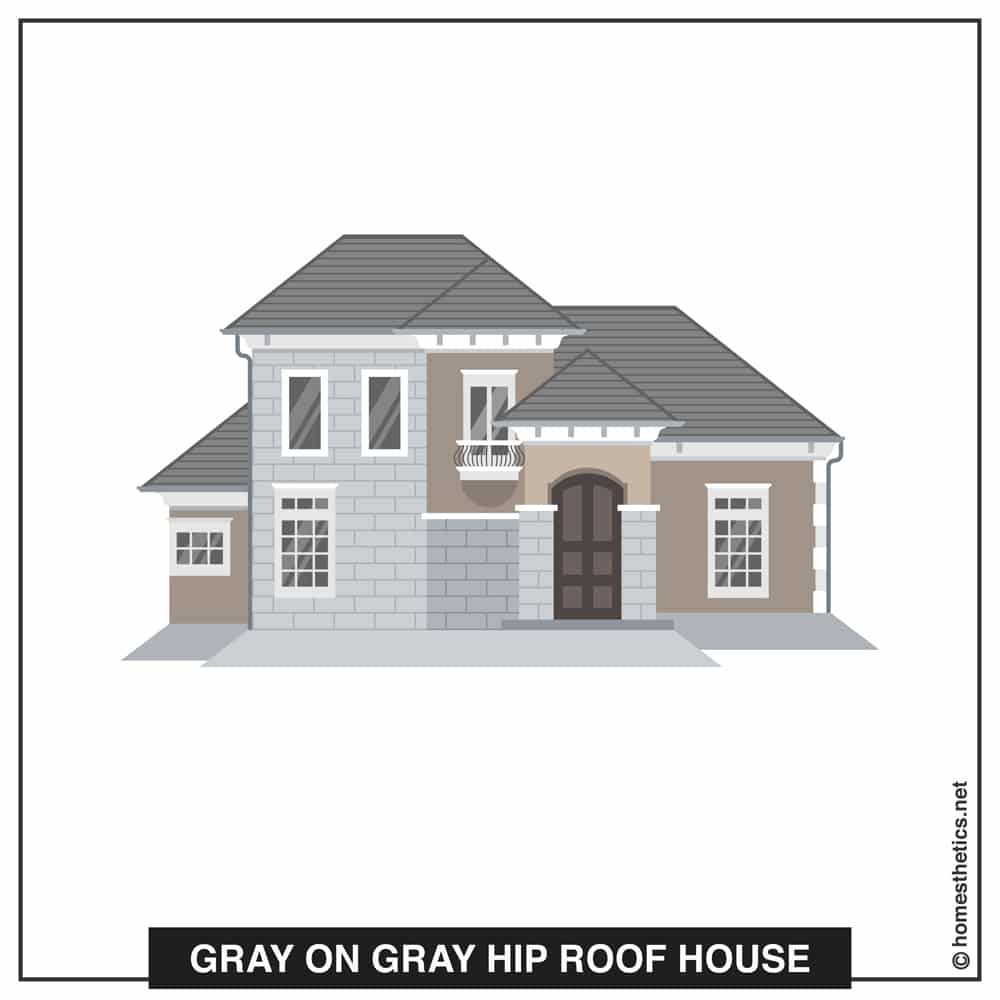 19 Gray on Gray Hip Roof House