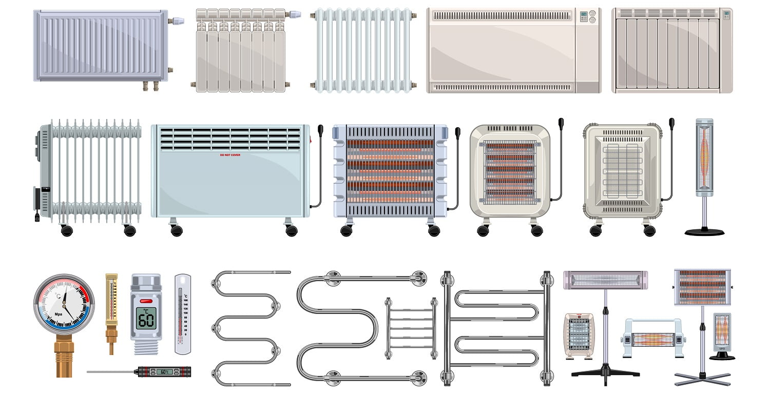 Electric heater vector cartoon set icon. Vector illustration boiler on white background. Isolated cartoon set icons electric heater .