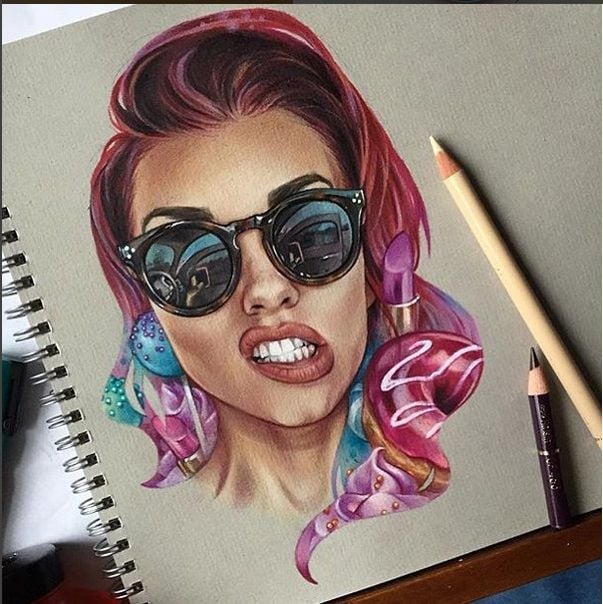 Girl With The Shades drawing