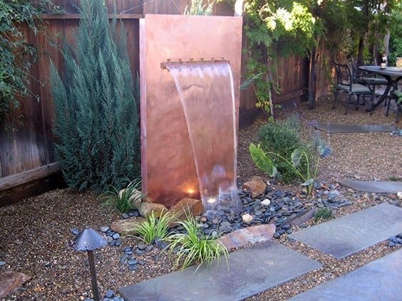 Cascading Copper Wall Waterfall
