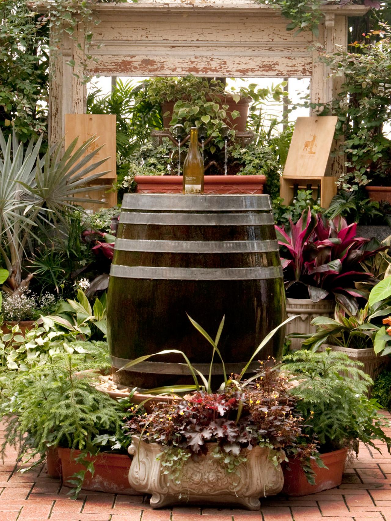 Vineyard Inspired Barrel Fountain