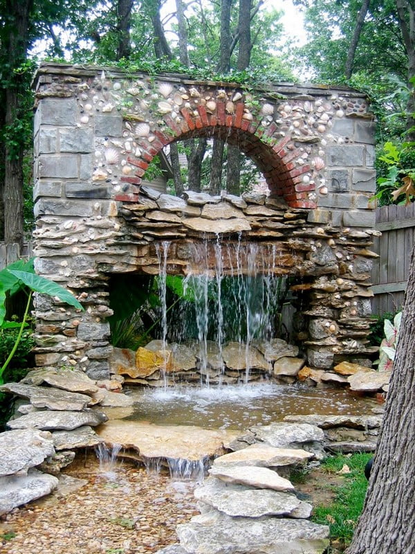 Tall Stone Gateway Water Feature