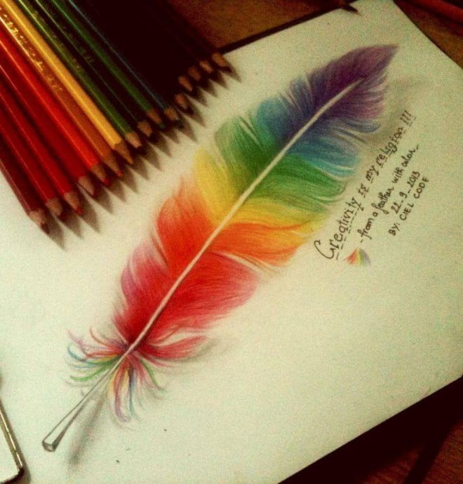 Rainbow Feather