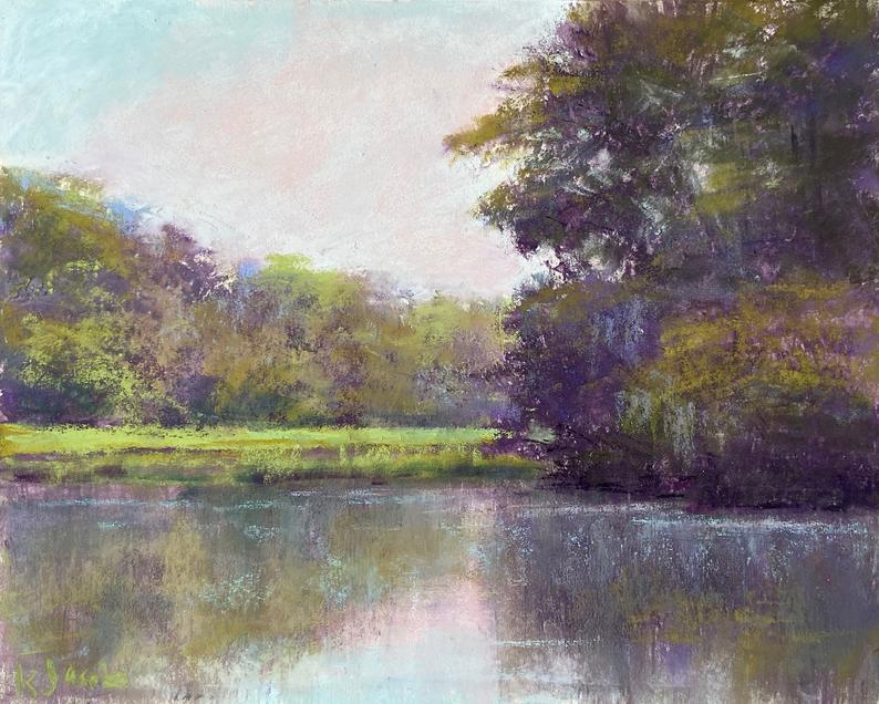 Original Pastel Painting Of The Lowcountry River By Kellie Jacobs 